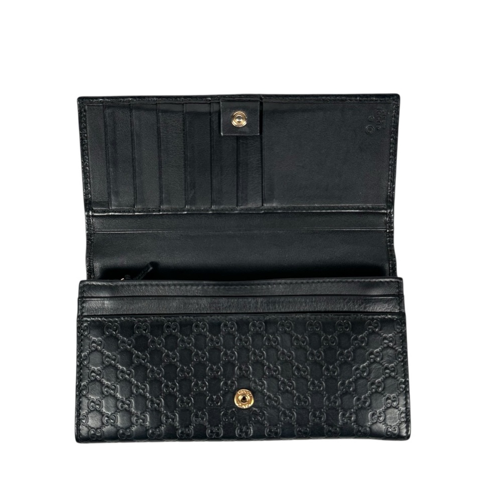 GUCCI Guccissima GG Embossed Leather Continental Wallet in black - Picture 10 of 13